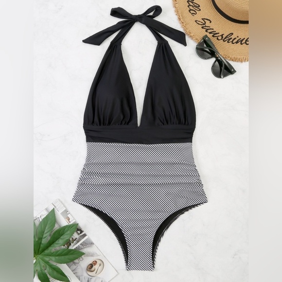 Sandy Paths Halter One Piece Swimsuit - Picture 3 of 4